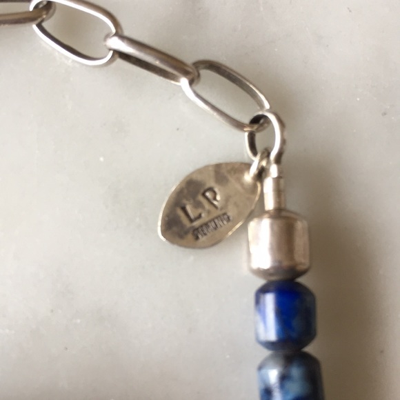 Native American Navajo Denim Lapis & Sterling Bead Necklace Vintage by Platero - Picture 11 of 16